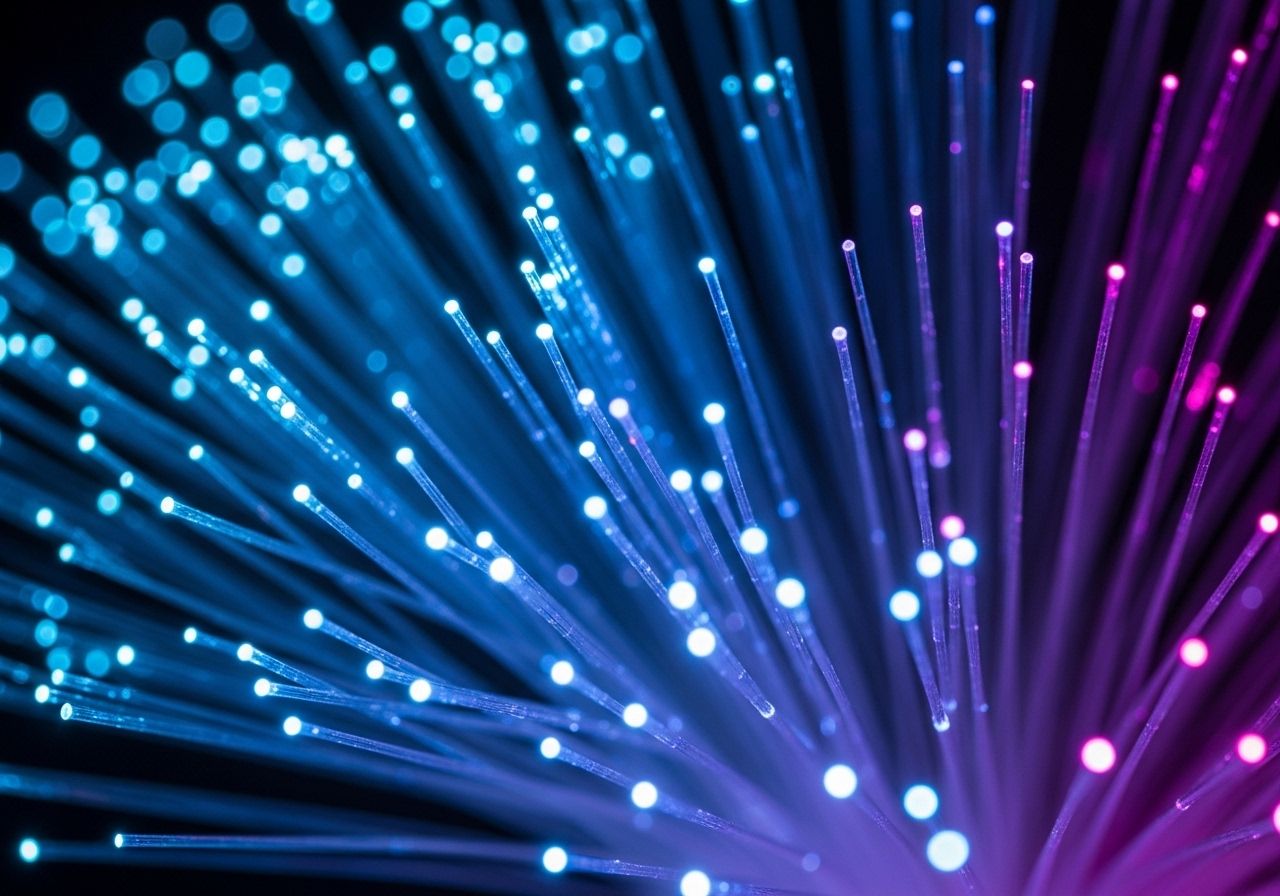 blue and purple fibers